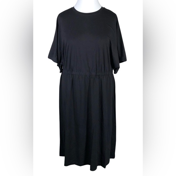 Marimekko Ikkunani Black Short Sleeve Midi Dress with Elastic Waist - Picture 5 of 13